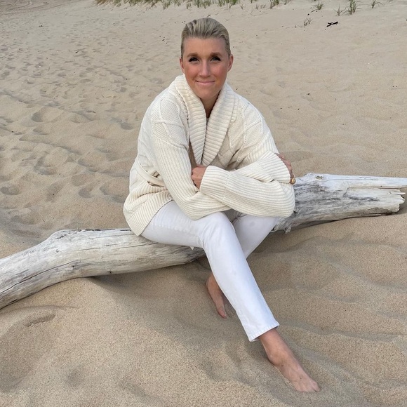 Molly Moorkamp Sweaters - NWT Molly Moorkamp Cable Shawl Cardigan Cotton